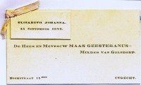 Geboortekaartje E.J. (Liesbeth) MG (1922)